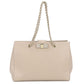 FERRAGAMO Vara Ribbon Calfskin Chain Tote Bag - Beige