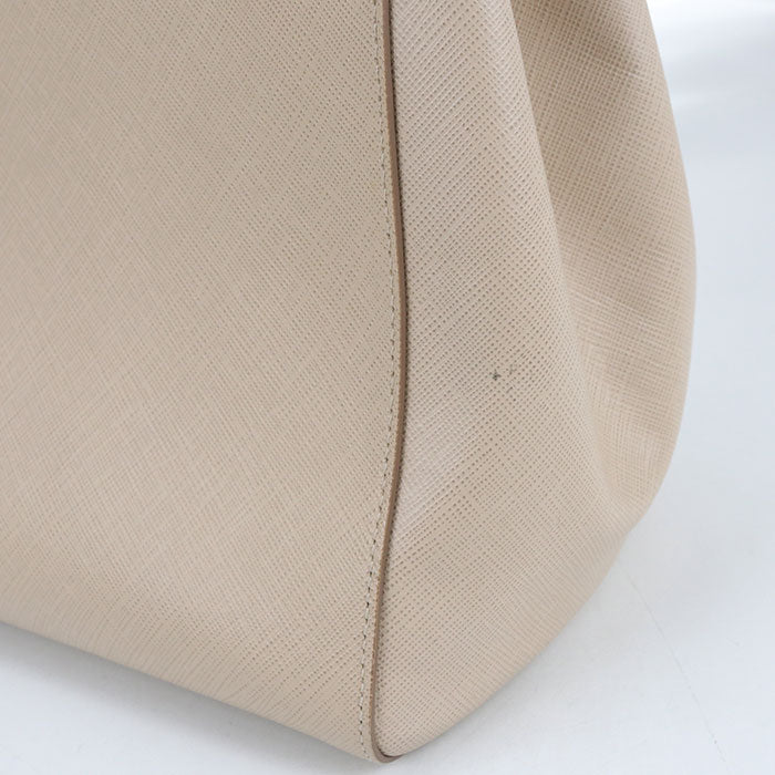 FERRAGAMO Vara Ribbon Calfskin Chain Tote Bag - Beige