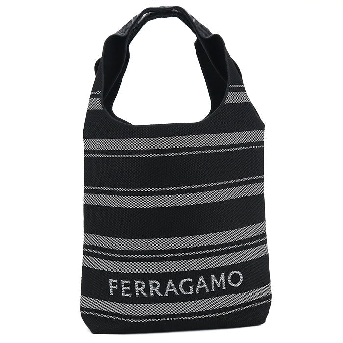 Ferragamo ジャガード トートバッグ - ブラック