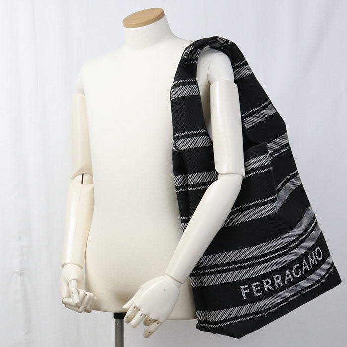 Ferragamo ジャガード トートバッグ - ブラック