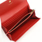 Ferragamo Gancini Studded Calf Leather Bi-fold Long Wallet - Red