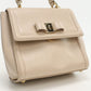 Ferragamo Vara Ribbon Calf Leather Top Handle Handbag Shoulder Bag - Beige
