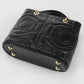 Ferragamo Gancini Matelassé Calf Leather Top Handle Handbag - Black