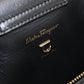 Ferragamo Gancini Matelassé Calf Leather Top Handle Handbag - Black