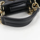 Ferragamo Gancini Matelassé Calf Leather Top Handle Handbag - Black