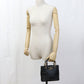 Ferragamo Gancini Matelassé Calf Leather Top Handle Handbag - Black