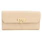 Ferragamo Wanda Gancini Calf Leather Bi-fold Long Wallet - Beige