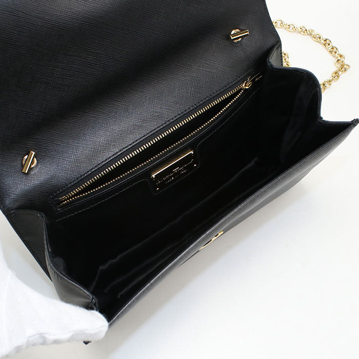 Ferragamo ヴァラ リボン カーフスキン チェーンショルダーバッグ - ブラック