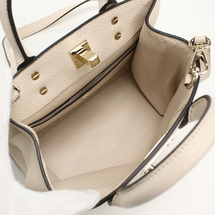 Ferragamo ステューディオ ボックス ガンチーニ カーフレザー ハンドバッグ ショルダーバッグ - ホワイト