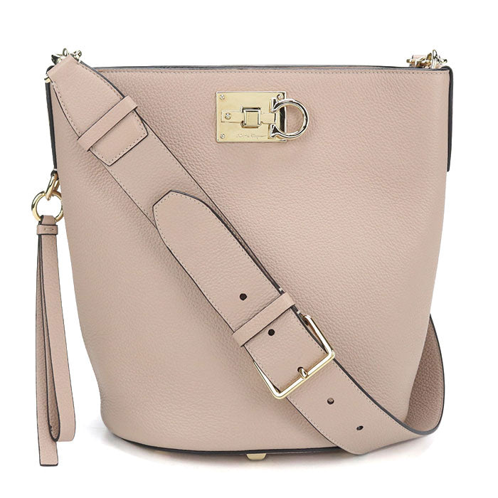 Ferragamo ガンチーニ ザ スタジオ カーフスキン バケットバッグ ショルダーバッグ - ベージュ