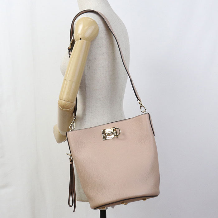 Ferragamo ガンチーニ ザ スタジオ カーフスキン バケットバッグ ショルダーバッグ - ベージュ