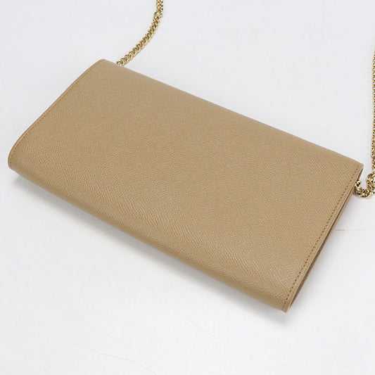 Ferragamo ガンチーニ カーフスキン チェーンウォレット ショルダーバッグ - ベージュ