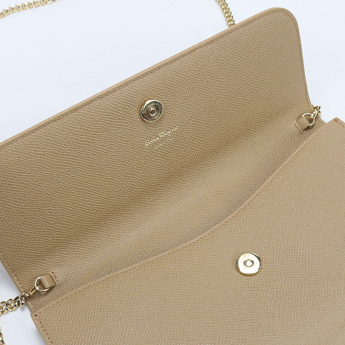 Ferragamo ガンチーニ カーフスキン チェーンウォレット ショルダーバッグ - ベージュ