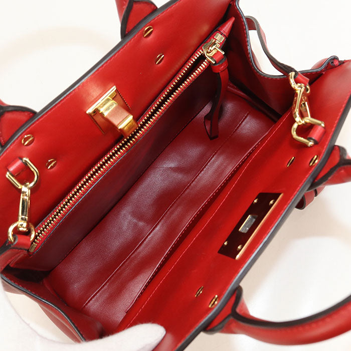 Ferragamo ガンチーニ スタジオ カーフスキン トートバッグ ショルダーバッグ - レッド