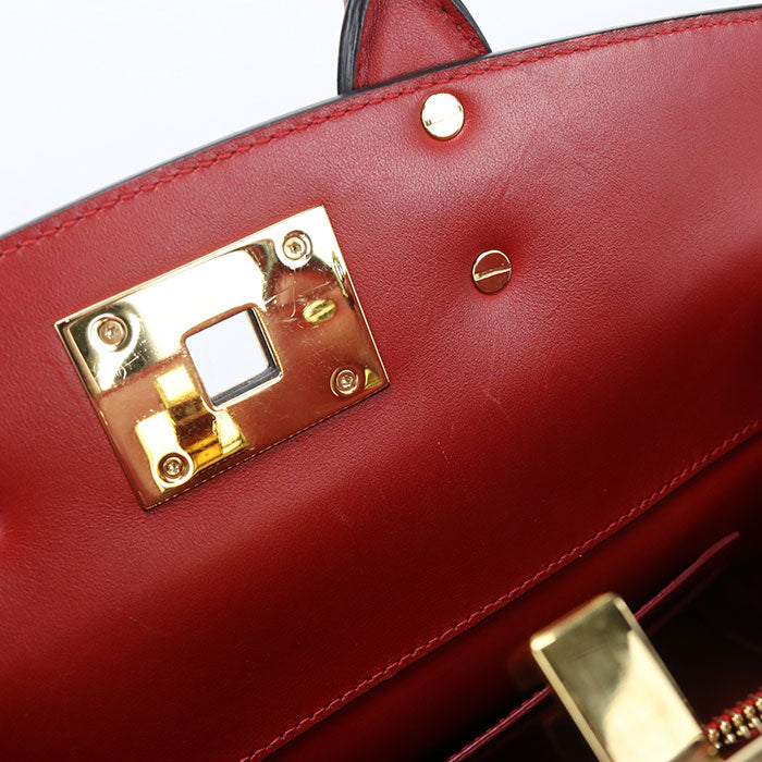 Ferragamo ガンチーニ スタジオ カーフスキン トートバッグ ショルダーバッグ - レッド
