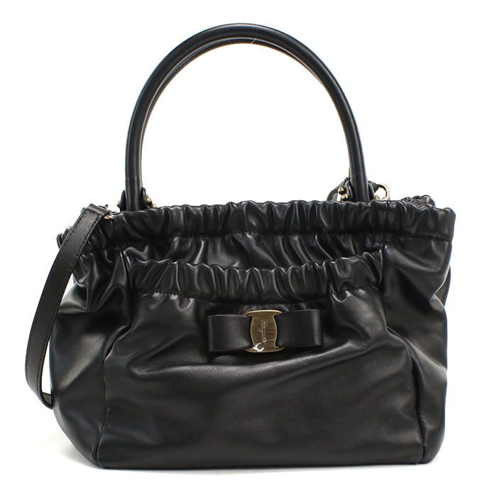 FERRAGAMO【フェラガモ】 21 C793 2WAY ヴェラリボン ハンドバッグ カーフ レディース