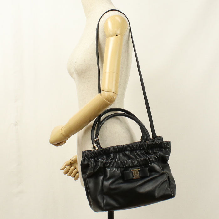 FERRAGAMO【フェラガモ】 21 C793 2WAY ヴェラリボン ハンドバッグ カーフ レディース