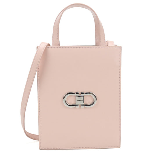 FERRAGAMO 21 8358 2-Way Gancini Tote Bag Calfskin Women's