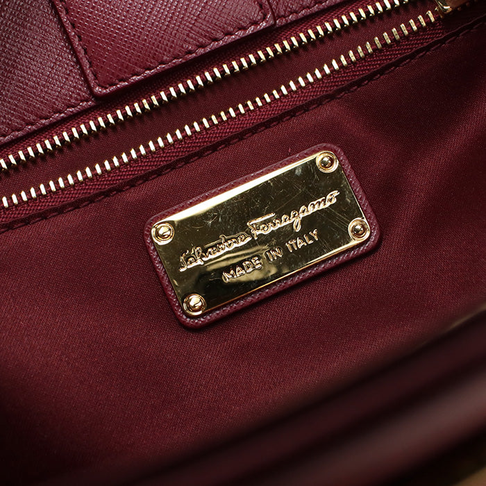 FERRAGAMO【フェラガモ】 21 E998 2WAY チェーン ヴァラリボン トートバッグ カーフ レディース