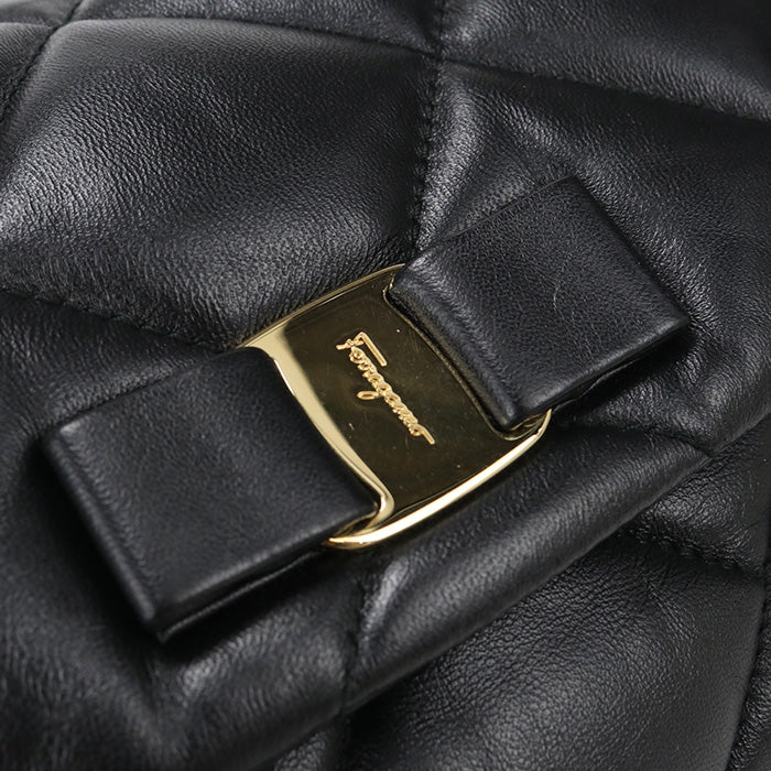 FERRAGAMO【フェラガモ】 21 E767 チェーン ヴァラリボン ショルダーバッグ カーフ レディース