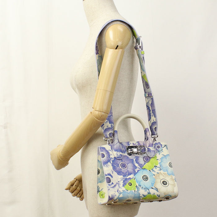 FERRAGAMO Gancini The Studio Leather Handbag/Shoulder Bag - Multicolor