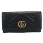GUCCI Double G Continental Leather Long Compact Wallet - Black