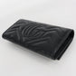 GUCCI Double G Continental Leather Long Compact Wallet - Black