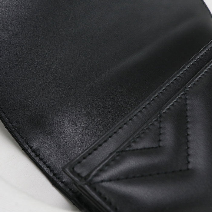 GUCCI Double G Continental Leather Long Compact Wallet - Black