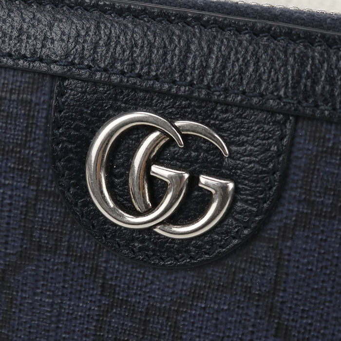GUCCI Ophidia Zip-Around GG Supreme Canvas Long Wallet - Navy