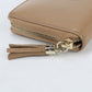 GUCCI Interlocking G Soho Zip-Around Grained Leather Long Wallet - Beige