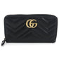 GUCCI GG Marmont Round Zip Leather Long Wallet - Black