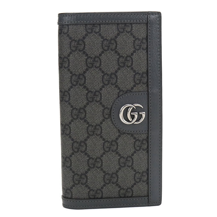 GUCCI オフィディア GGスプリームキャンバス 二つ折り長財布 ロングウォレット - グレー