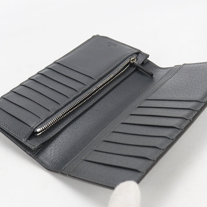 GUCCI オフィディア GGスプリームキャンバス 二つ折り長財布 ロングウォレット - グレー