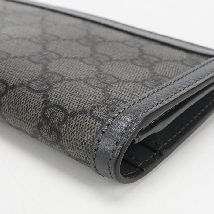 GUCCI オフィディア GGスプリームキャンバス 二つ折り長財布 ロングウォレット - グレー