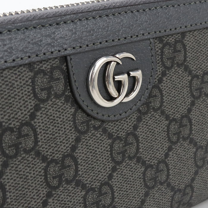 GUCCI オフィディア GGスプリームキャンバス ジップアラウンドウォレット 長財布 ロングウォレット - グレー