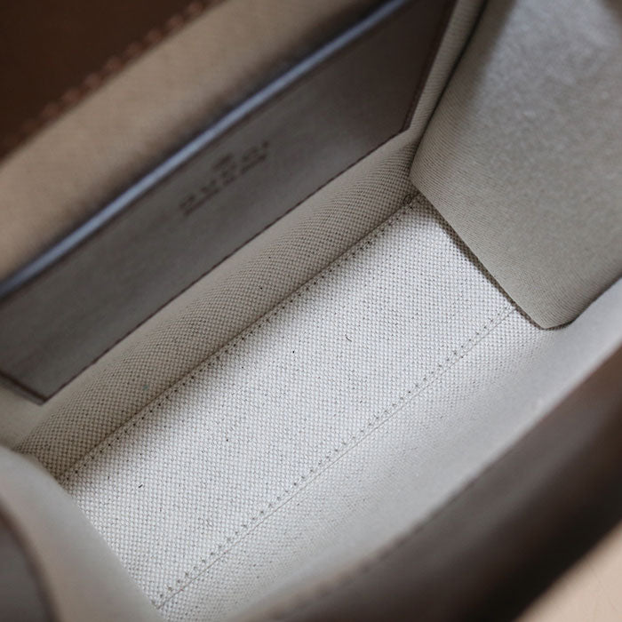 GUCCI インターロッキングG GGスプリーム キャンバス ハンドバッグ ショルダーバッグ - ベージュ