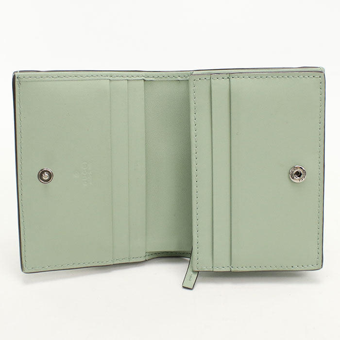 GUCCI オフィディア GGキャンバス 二つ折り財布 コンパクトウォレット - グリーン