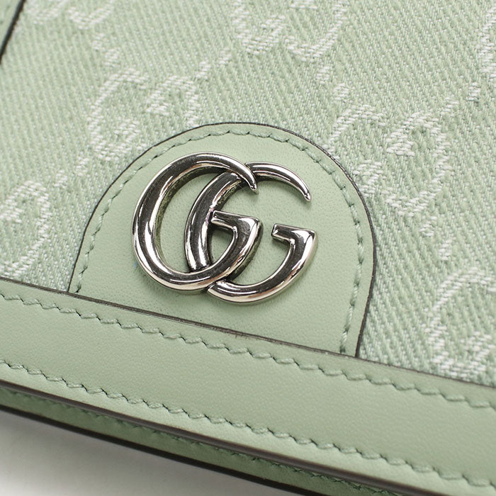 GUCCI オフィディア GGキャンバス 二つ折り財布 コンパクトウォレット - グリーン