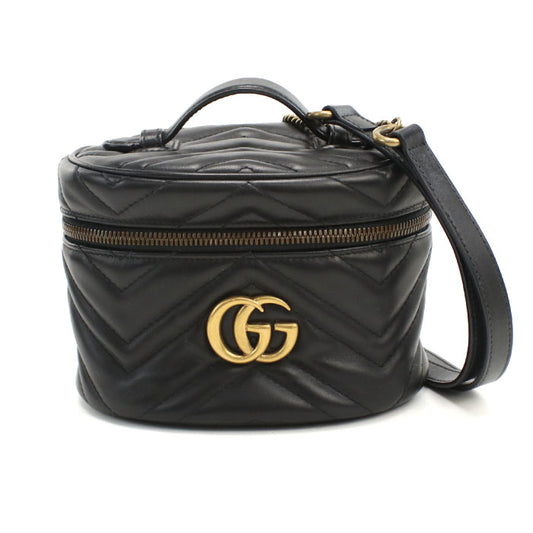 GUCCI GGマーモント キルティング レザー ミニ バッグパック - ブラック