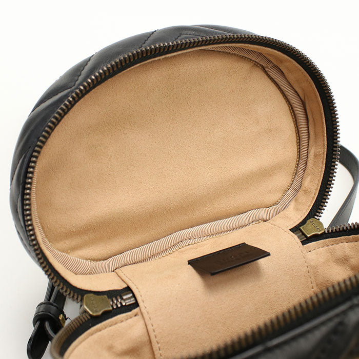 GUCCI GGマーモント キルティング レザー ミニ バッグパック - ブラック