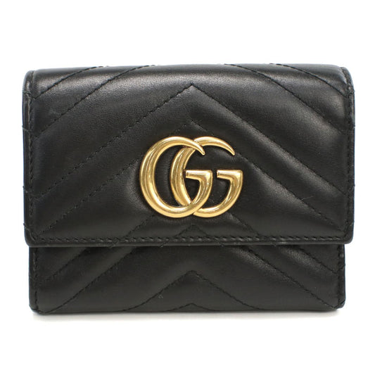 GUCCI 474802 GGマーモント 三つ折り財布/キルティングレザー レディース