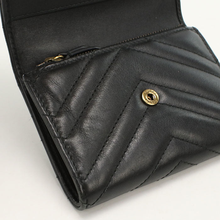 GUCCI【グッチ】 474802 GGマーモント 三つ折り財布/キルティングレザー レディース