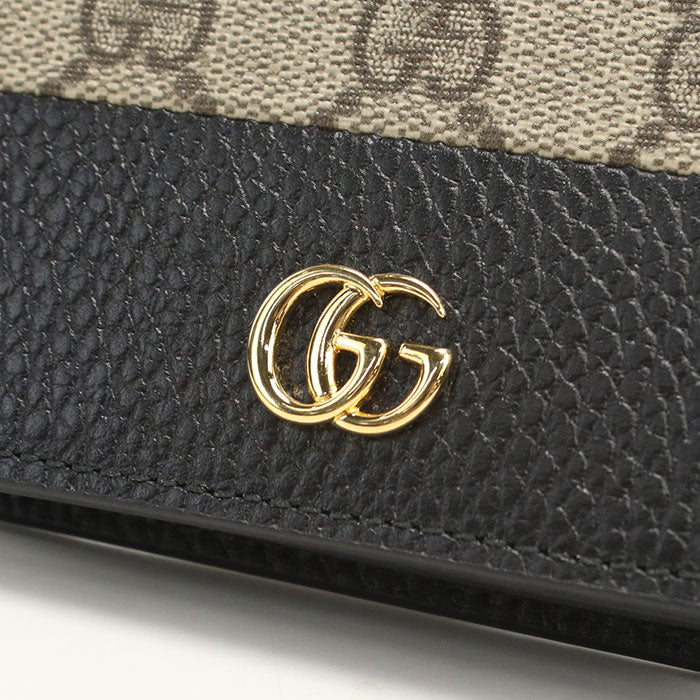 GUCCI【グッチ】 658610 カードケース ウォレット GGスプリーム 二つ折り財布 PVC/レザー レディース