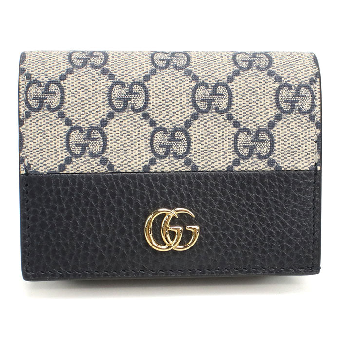 GUCCI【グッチ】 658610 カードケース ウォレット GGスプリーム 二つ折り財布 PVC/レザー レディース