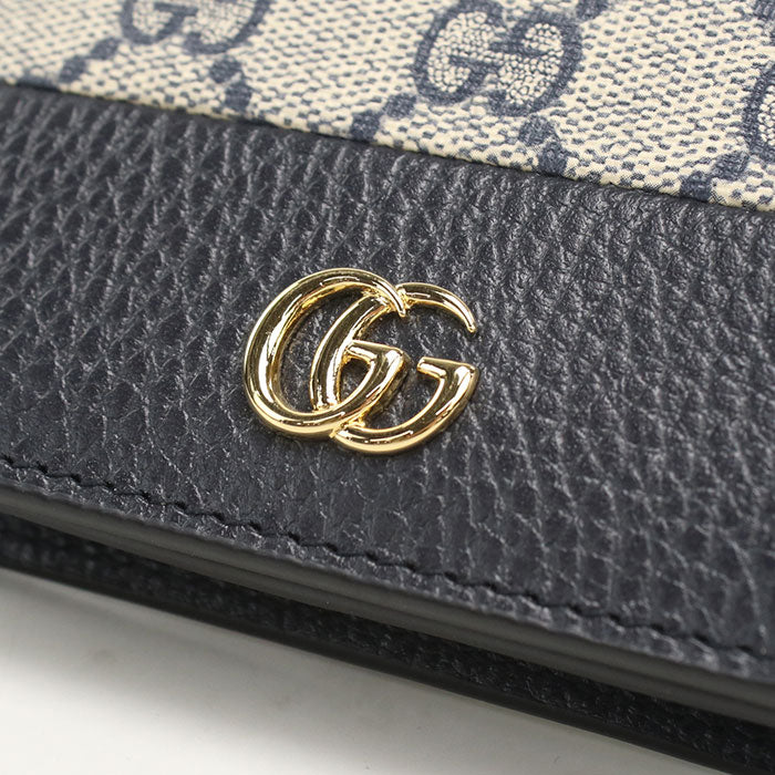 GUCCI【グッチ】 658610 カードケース ウォレット GGスプリーム 二つ折り財布 PVC/レザー レディース