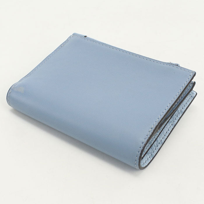 GUCCI GGエンブレム レザー ミディアム ジップウォレット 二つ折り財布 コンパクトウォレット - ブルー