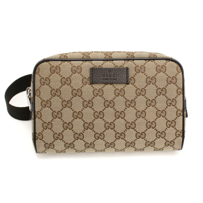 GUCCI GGキャンバス ウエストバッグ ボディバッグ - ブラウン