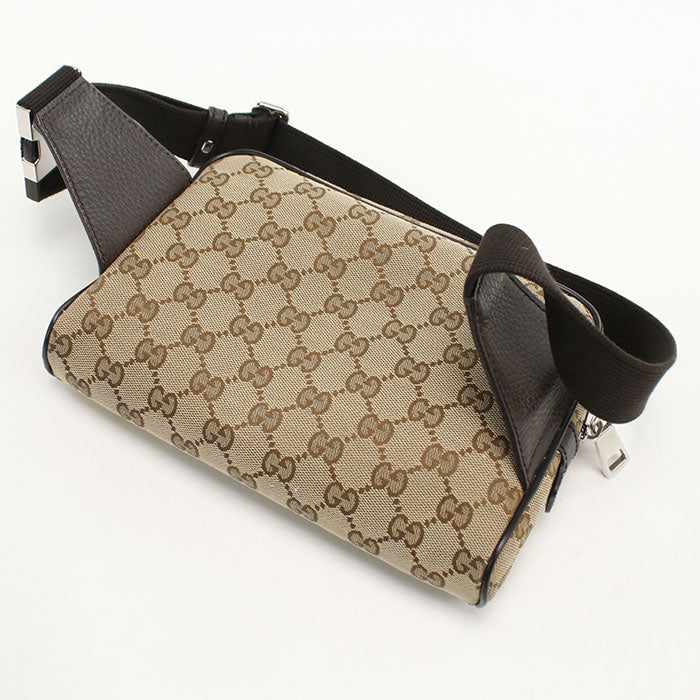 GUCCI GGキャンバス ウエストバッグ ボディバッグ - ブラウン