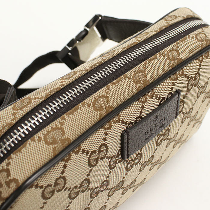 GUCCI GGキャンバス ウエストバッグ ボディバッグ - ブラウン