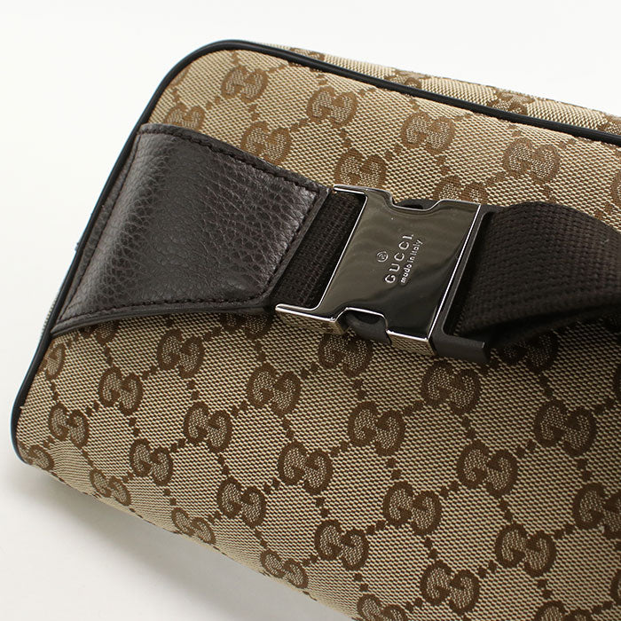 GUCCI GGキャンバス ウエストバッグ ボディバッグ - ブラウン